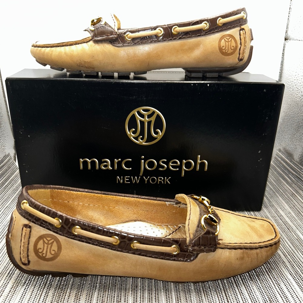 Marc Joseph New York Park Avenue Loafers Cafe Napa Wax Leather 6 14683-CA
